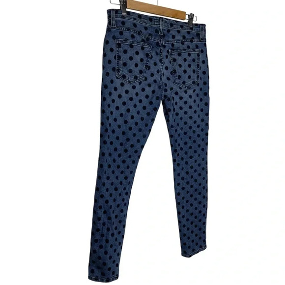 Current/Elliott Stiletto  Flocked Dot Skinny Ankle Blue Jeans Size 28 - Picture 8 of 12